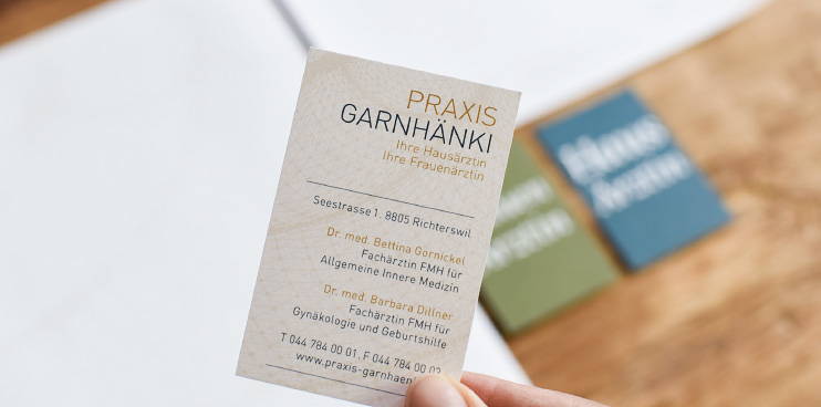 Geschäftsdrucksachen der Praxis Garnhänki, designed by antiva